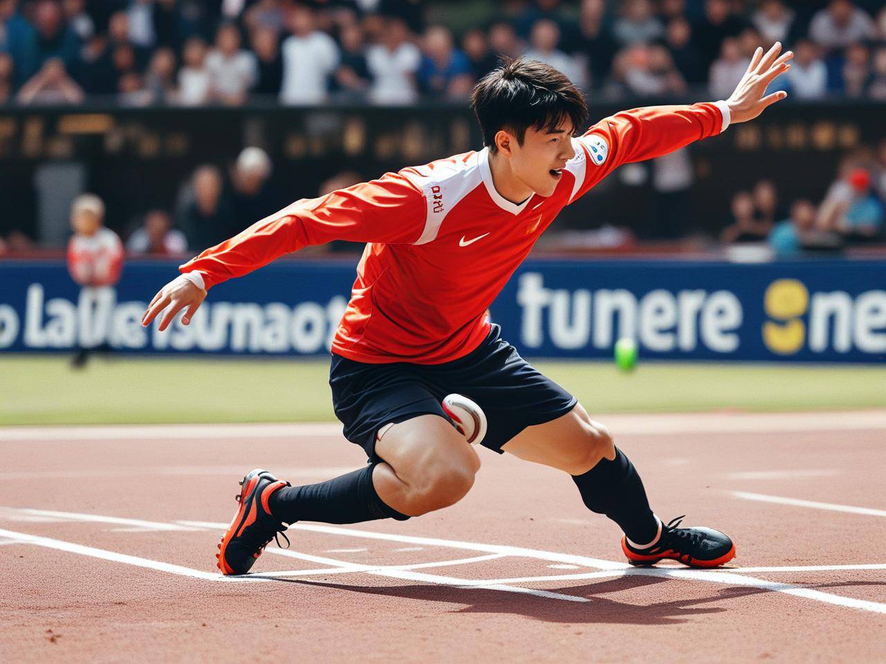 包含足球队员们奋力拼搏，冲刺终点！的词条