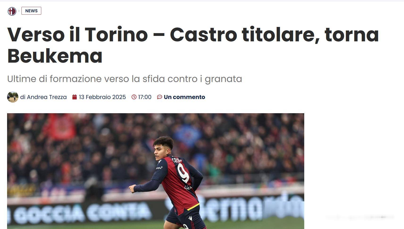 关于都灵将在主场迎来与博洛尼亚的对决的信息